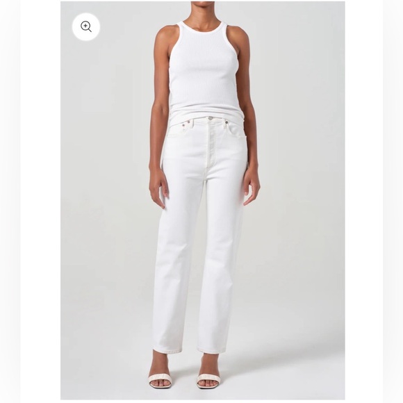 Agolde Denim - Agolde 90’s Pinch Waist High Rise Straight Jean Marshmallow White Size 23